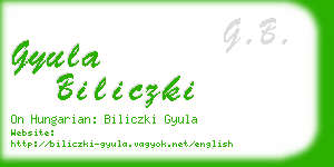 gyula biliczki business card